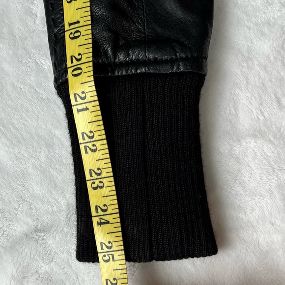 DANIER Black Leather Bomber Jacket - Picture 6 of 16